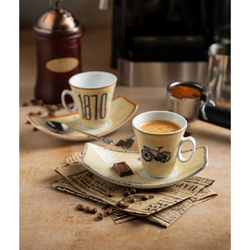 فنجان چینی زرین ایران مدل قهوه وینچی 7 بای سیکل درجه عالی بسته شش عددی