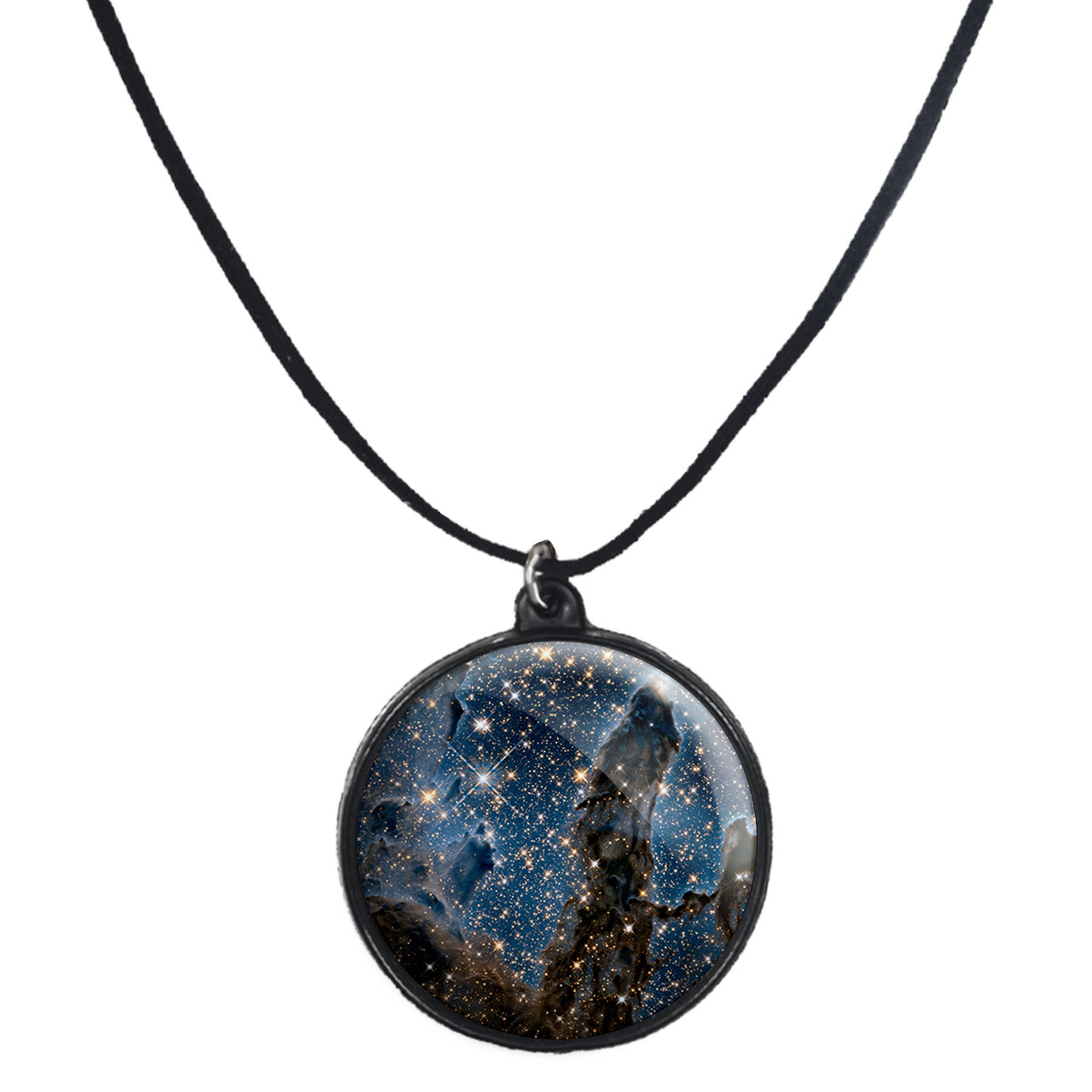 گردنبند پرمانه طرح ستاره و کهکشان کد pmb.25704 مدل دو طرفه