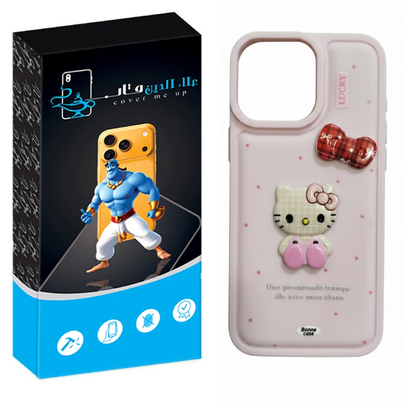 کاور علاالدین قاب مدل کیتی عروسکی مناسب برای گوشی موبایل اپل Iphone 15 Pro Max