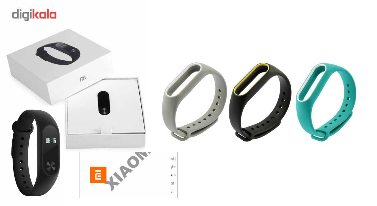 مچ بند تندرستی شیائومی مدل Mi Band 2 به همراه محافظ صفحه و بند سیلیکونی کد 92