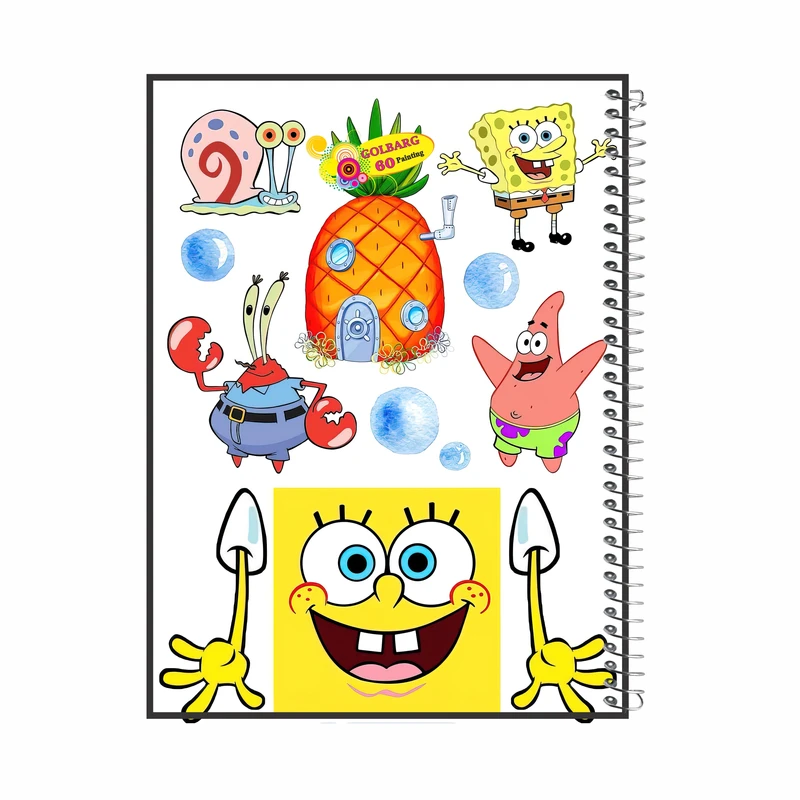 دفتر نقاشی 60 برگ گلبرگ طرح باب اسفنجی ک 60124