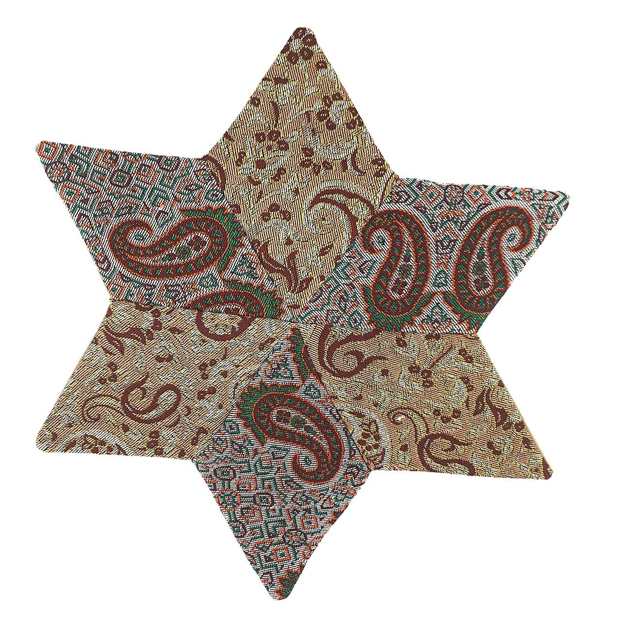 رومیزی ترمه مدل ستاره 10 سایز 25x25 سانتیمتر