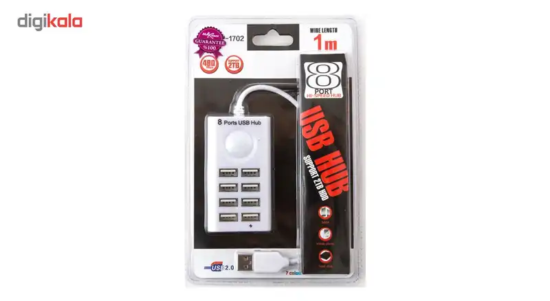 هاب USB 2.0 هشت پورت مکس تاچ مدل P-1702