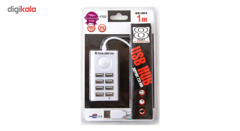 هاب USB 2.0 هشت پورت مکس تاچ مدل P-1702 1