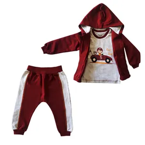 ست 3 تکه لباس نوزادی مدل RACE کد 313