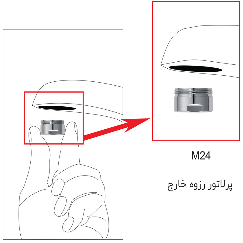سر شیر کاهنده آب نئوپرل مدل خود تمیز شونده ضد رسوب کد M24