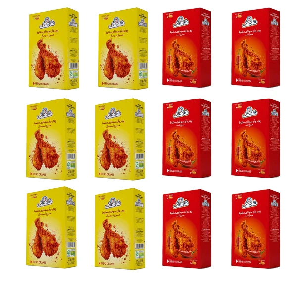 پودر سوخاری مرغ نرمال و تند شاهنگ - 150 گرم بسته 12 عددی