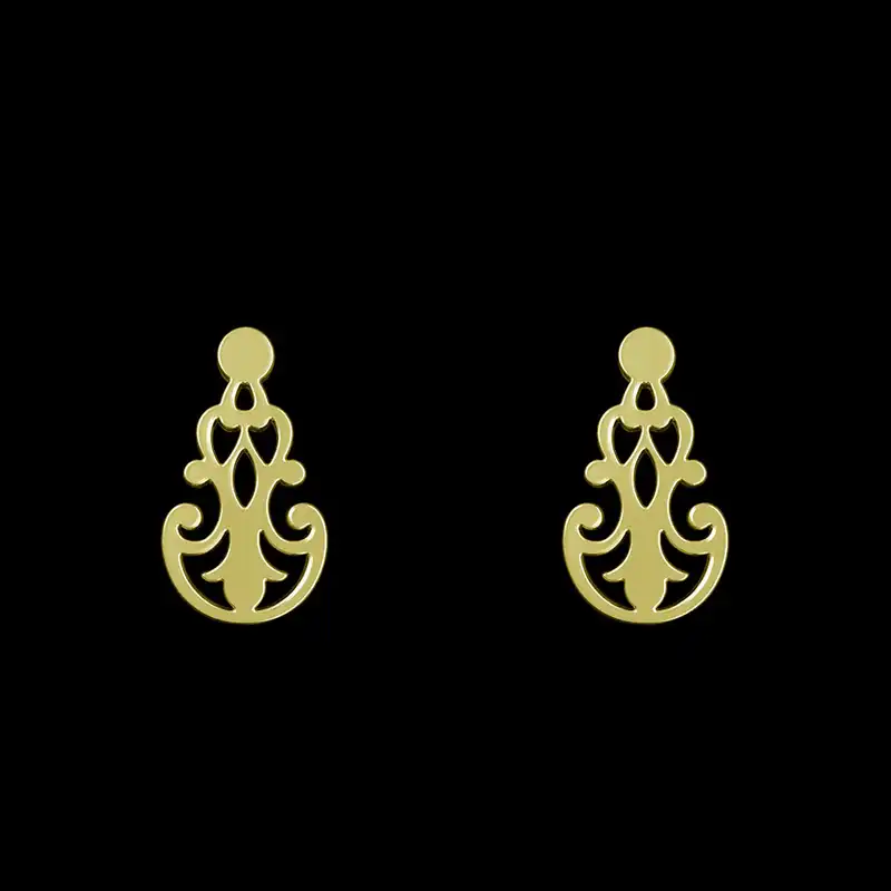 گوشواره طلا 18 عیار زنانه مدوپد مدل اسلیمی کد GA1-15289