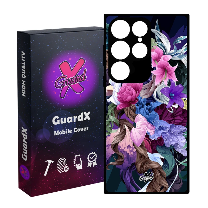 کاور گارد ایکس طرح Flower مدل Glass10172 مناسب برای گوشی موبایل سامسونگ Galaxy S24 Ultra