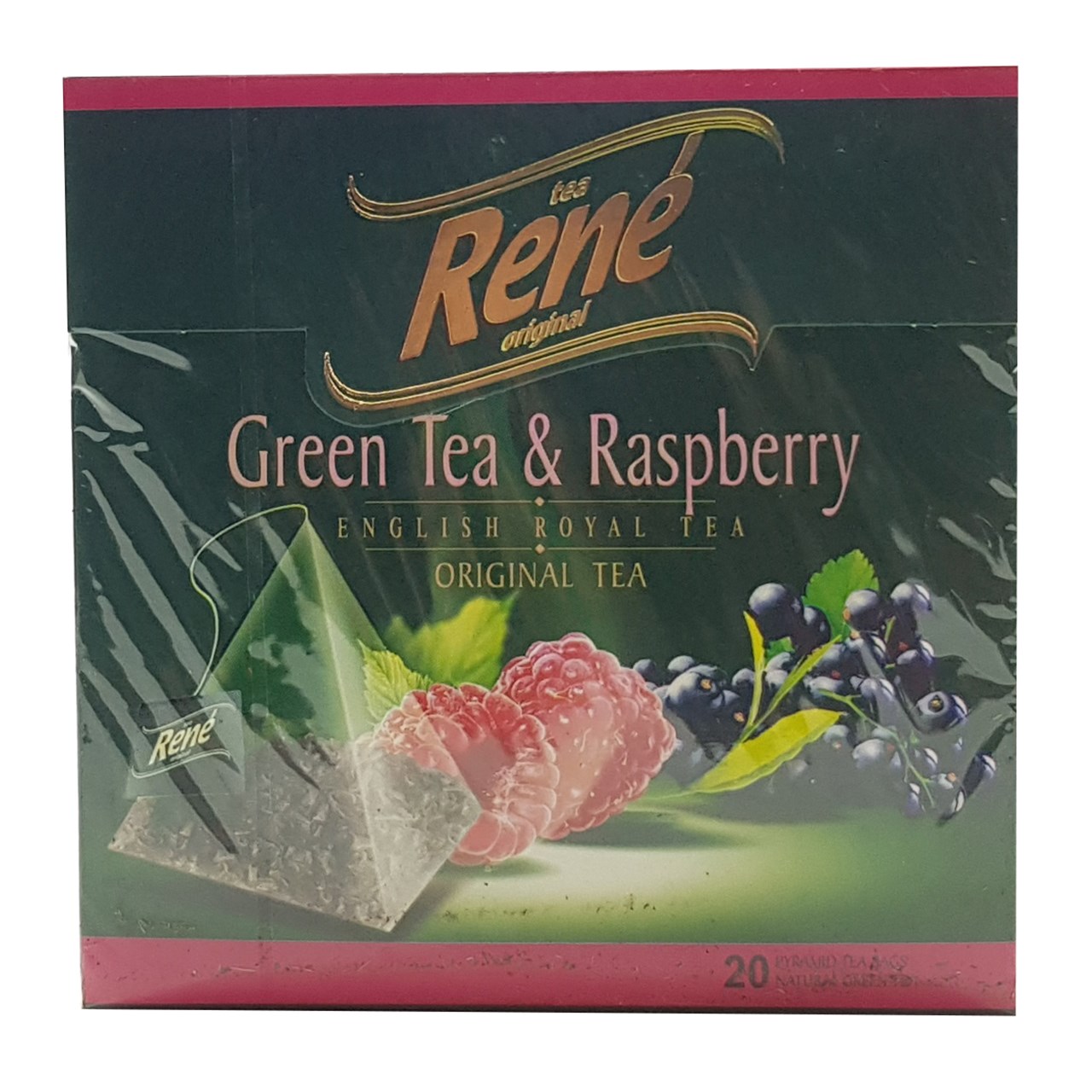 بسته دمنوش میوه ای رنه مدل Green Tea and Raspberry