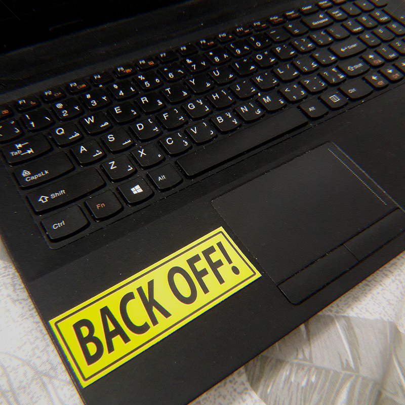 استیکر لپ تاپ مدل Back Off کد 037