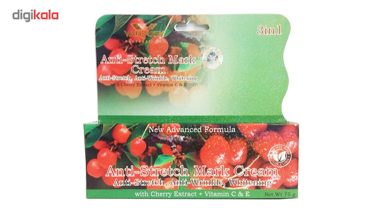 کرم رفع ترک بدن والنسی حاوی عصاره گیلاس حجم 75 میلی لیتر