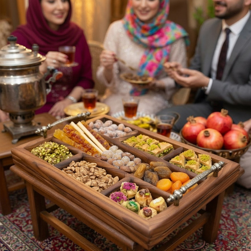 سینی پذیرایی آردوج مدل چوب گردو