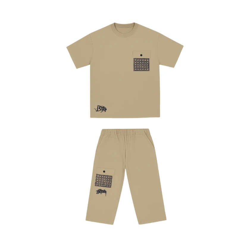 ست تی‌شرت آستین کوتاه و شلوارک راحتی پسرانه مدل 501101K