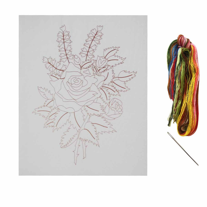 بسته گلدوزی مدل دسته گل رز کد 46 مجموعه 3 عددی