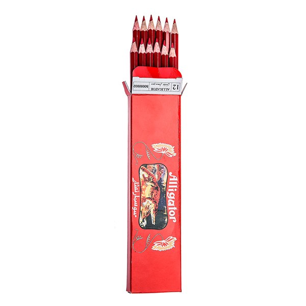 مداد قرمز سوسمار نشان - بسته 12 عددی