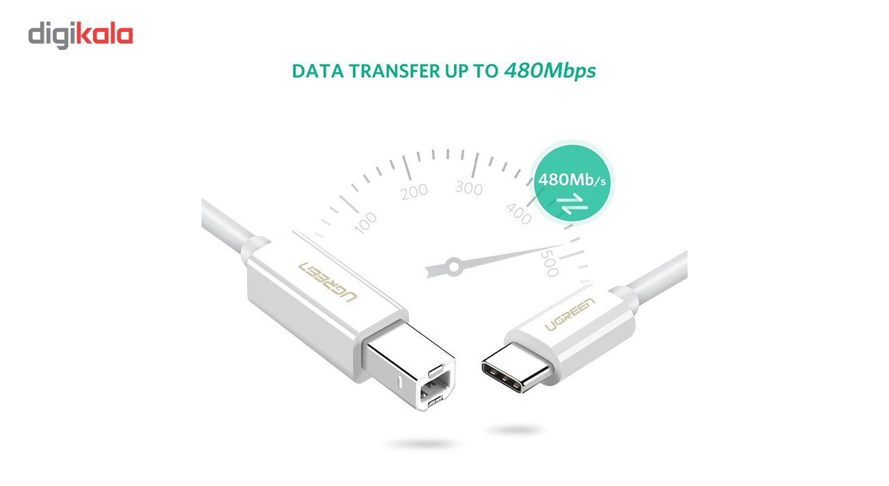 کابل USB-C پرینتر یوگرین مدل US241 طول 1.5 متر