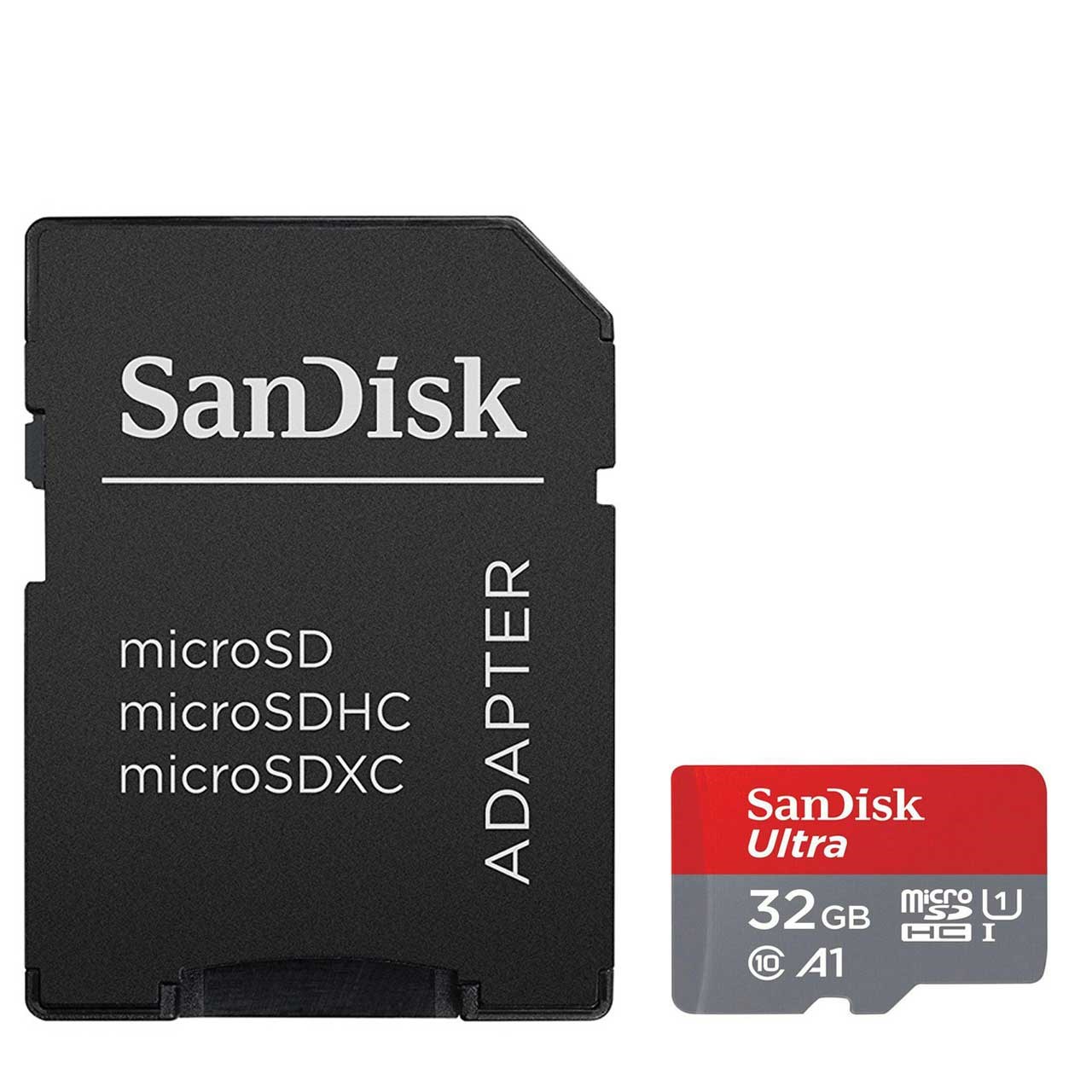 کارت حافظه microSDHC سن دیسک مدل Ultra A1 کلاس 10 استاندارد UHS-I سرعت 98MBps ظرفیت 32 گیگابایت به همراه آداپتور SD