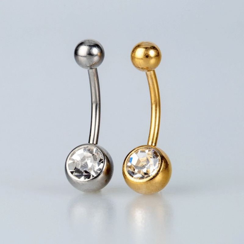 پیرسینگ ناف زنانه مدل نگین دار کد p48233