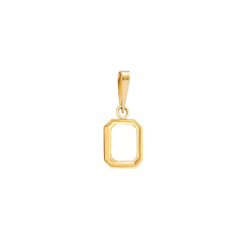 آویز گردنبند طلا 18 عیار زنانه ماوی گالری مدل باروک مینایی صدف