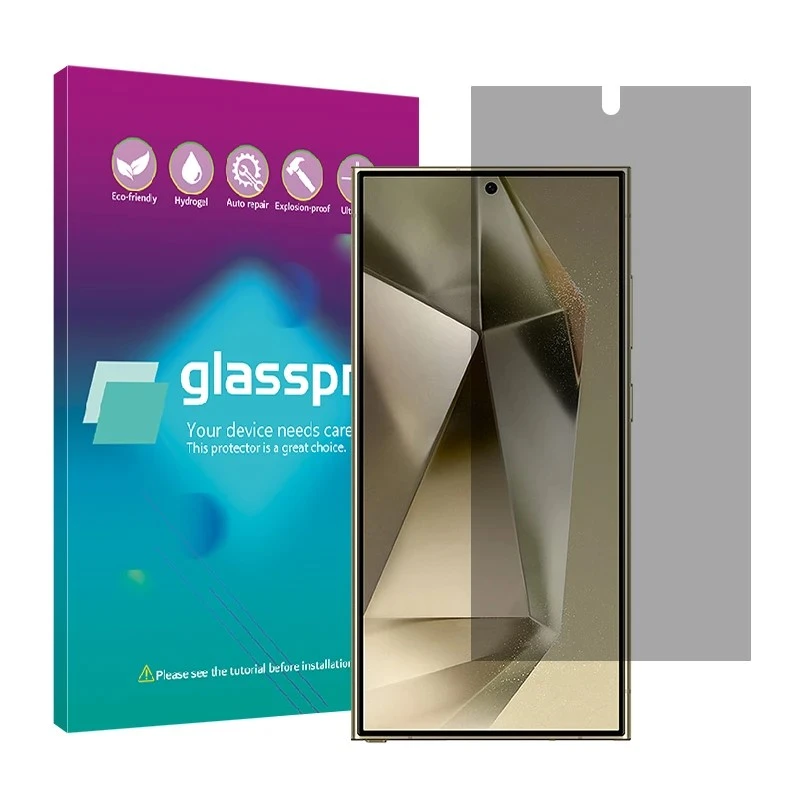 محافظ صفحه نمایش حریم شخصی گلس پرو مدل هیدروژلی مناسب برای گوشی موبایل سامسونگ Galaxy S24 Ultra