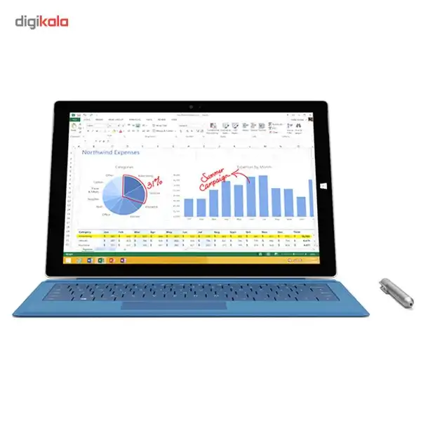 تبلت مایکروسافت مدل Surface Pro 3 - A به همراه کیبورد ظرفیت 64 گیگابایت