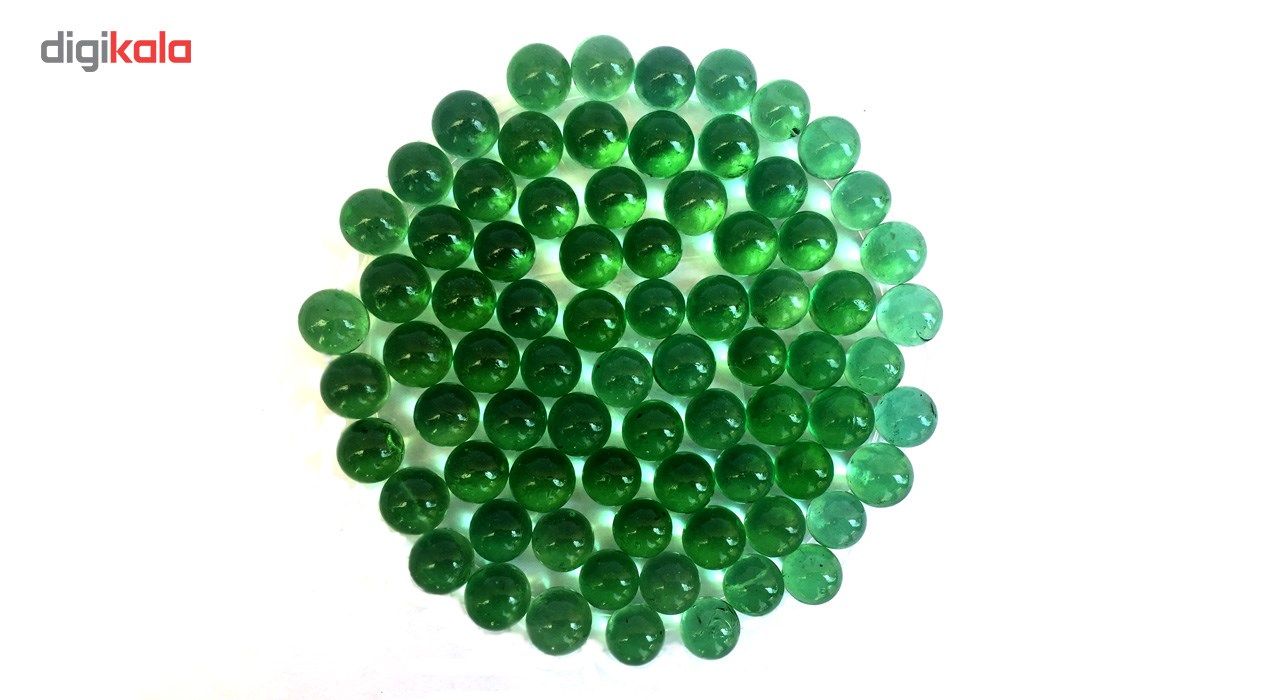 تیله شیشه ای گلدونه مدل سبز بسته 100 عددی