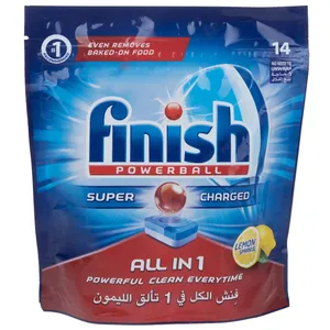 قرص ظرفشویی فینیش مدل All In 1 Lemon بسته 14 عددی