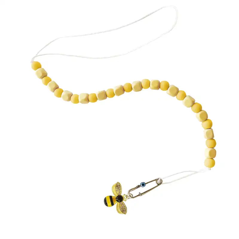 زنجیر پستانک مدل زنبور نگین دار و چشم نظر