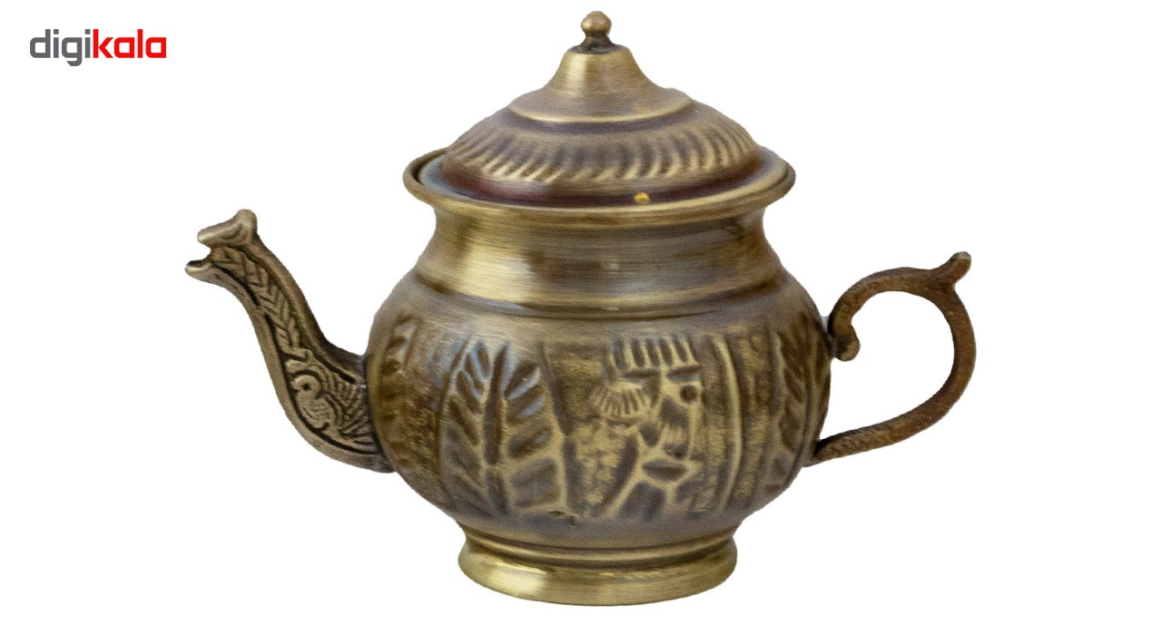 سرویس سماور 5 پارچه ذغالی آریان طرح  قلم کد 17020008 ظرفیت 4 لیتر