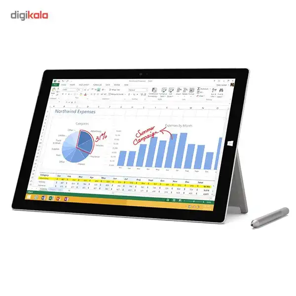 تبلت مایکروسافت مدل Surface Pro 3 - A به همراه کیبورد ظرفیت 64 گیگابایت