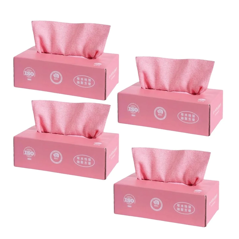 دستمال نظافت خانه و آشپزخانه میکروفایبر مدل جعبه ای بسته 20 عددی مجموعه 4 عددی