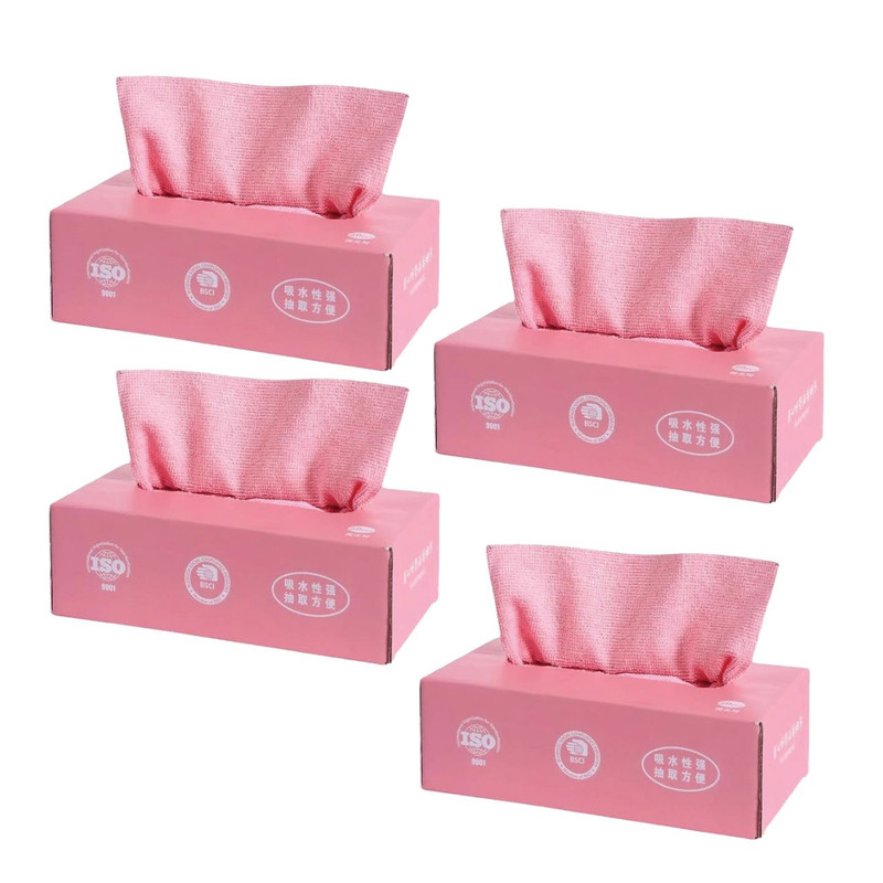 دستمال نظافت خانه و آشپزخانه میکروفایبر مدل جعبه ای بسته 20 عددی مجموعه 4 عددی