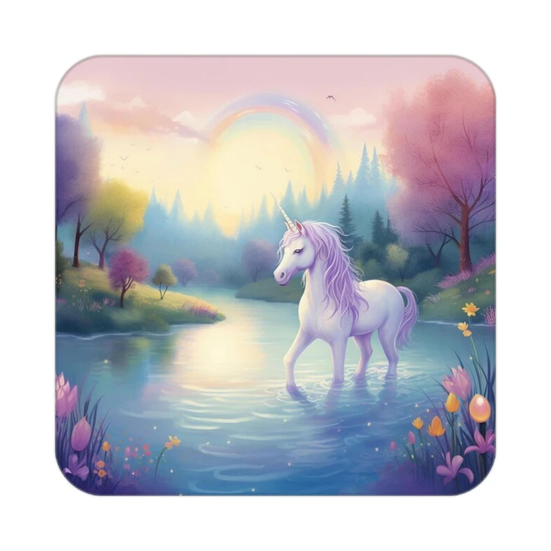 زیر لیوانی کاکتی طرح اسب تک شاخ و یونیکورن مدل mp31689