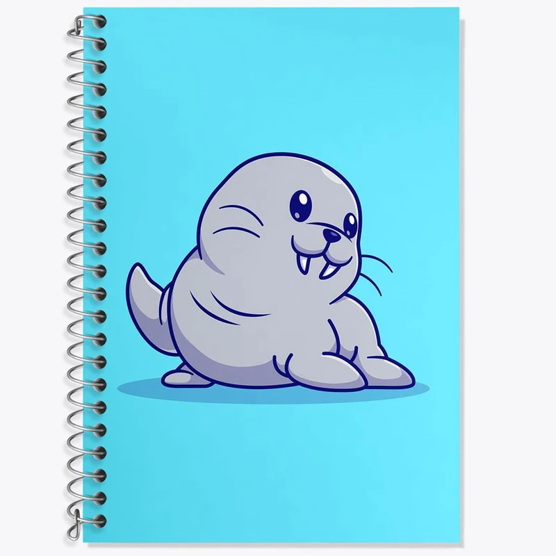 دفتر زبان 50 برگ خندالو مدل دو خط طرح حیوانات بامزه فک کد 29670