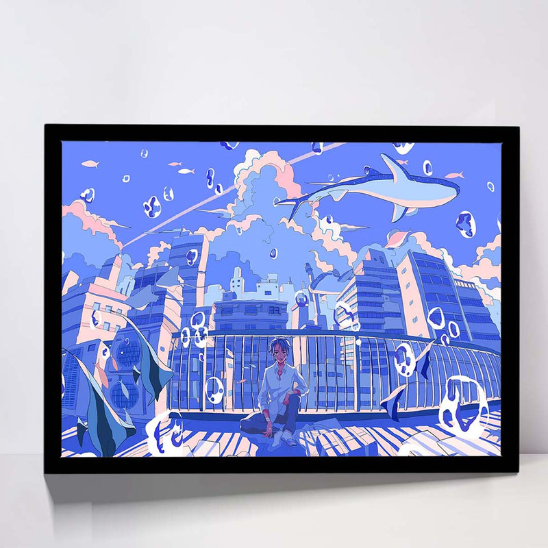 تابلو مدل anime boy lost in dreams کد F-10022