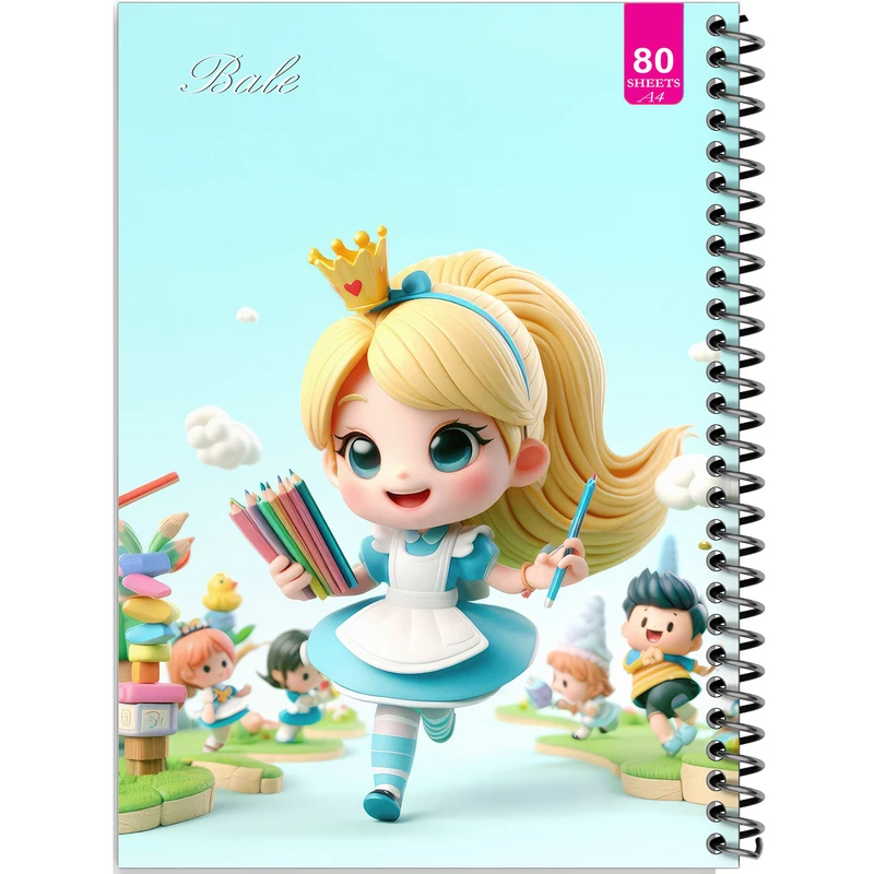 دفتر نقاشی 80 برگ بله مدل رحلی طرح فانتزی دخترانه کد A4-M288