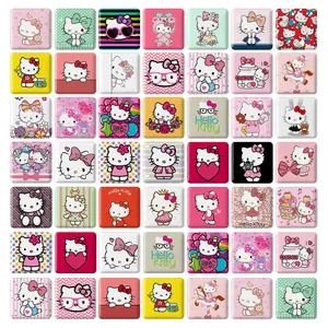 مگنت خندالو طرح هلو کیتی Hello Kitty مدل مربعی کد 13 مجموعه 49 عددی