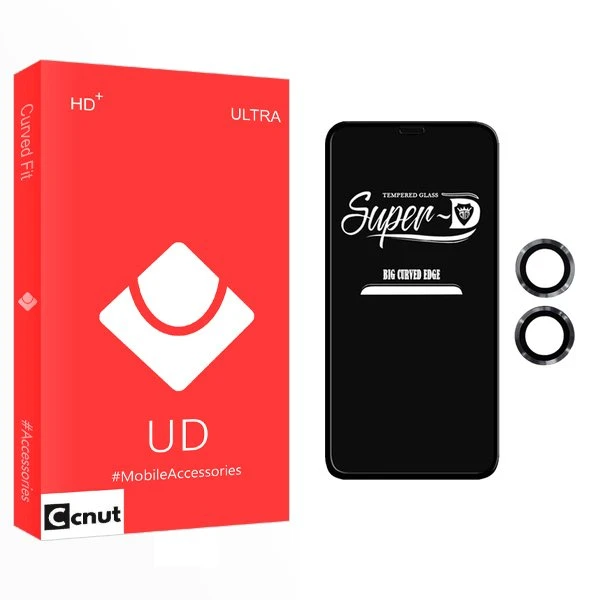 محافظ صفحه نمایش کوکونات مدل UD SuperD مناسب برای گوشی موبایل اپل iPhone 11  به همراه محافظ لنز گوشی