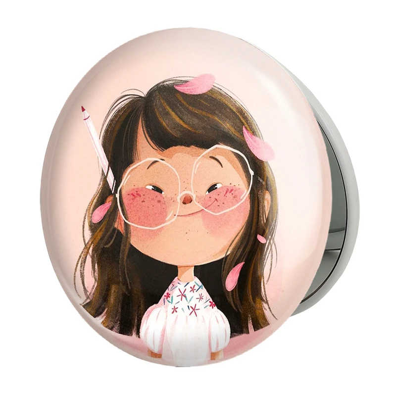 آینه جیبی خندالو طرح دخترانه فانتزی مدل تاشو کد 25743 