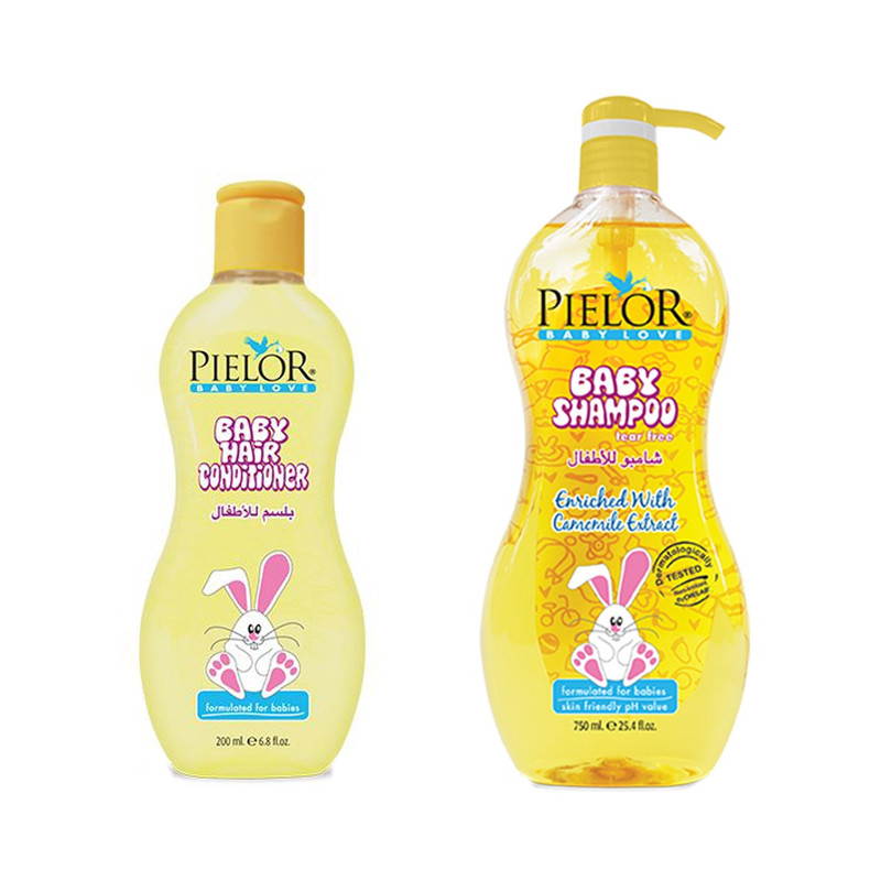 شامپو کودک پیلور حجم 750 میلی لیتر همراه با نرم کننده مو کودک پیلور حجم 200 میلی لیتر