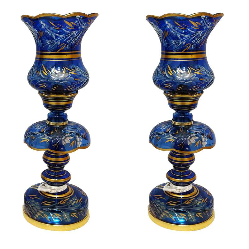 شمعدان مدل تراش انگور بسته دو عددی