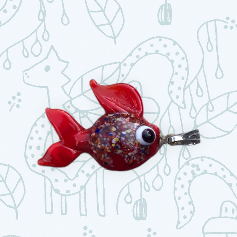 آویز گردنبند دخترانه مدل ماهی دست ساز