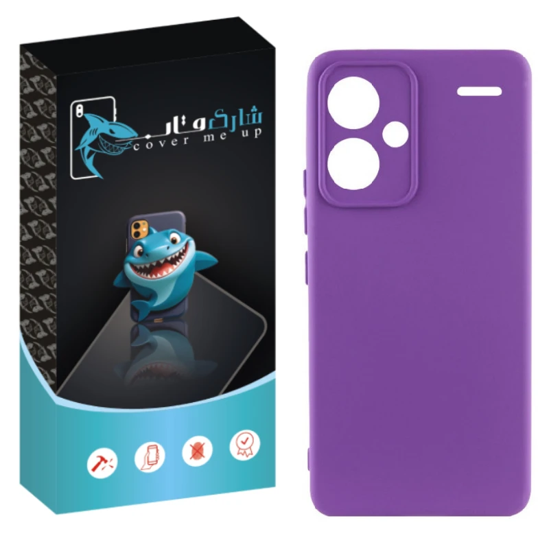 کاور شارک قاب مدل سیلیکونی پاک کنی مناسب برای گوشی موبایل شیائومی Redmi Note 13 Pro Plus