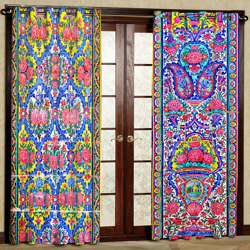 پرده مدل کاشی مخمل پانچی کد 1304a سایز 140x280 سانتی متر