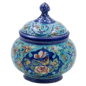 قندان میناکاری رستا نقاشی پرداز طرح 1-17-102  ارتفاع 13 سانتی متر