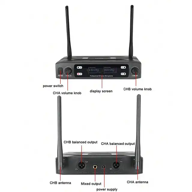 ست میکروفن بی سیم مدل دو کانال دستی کد X2