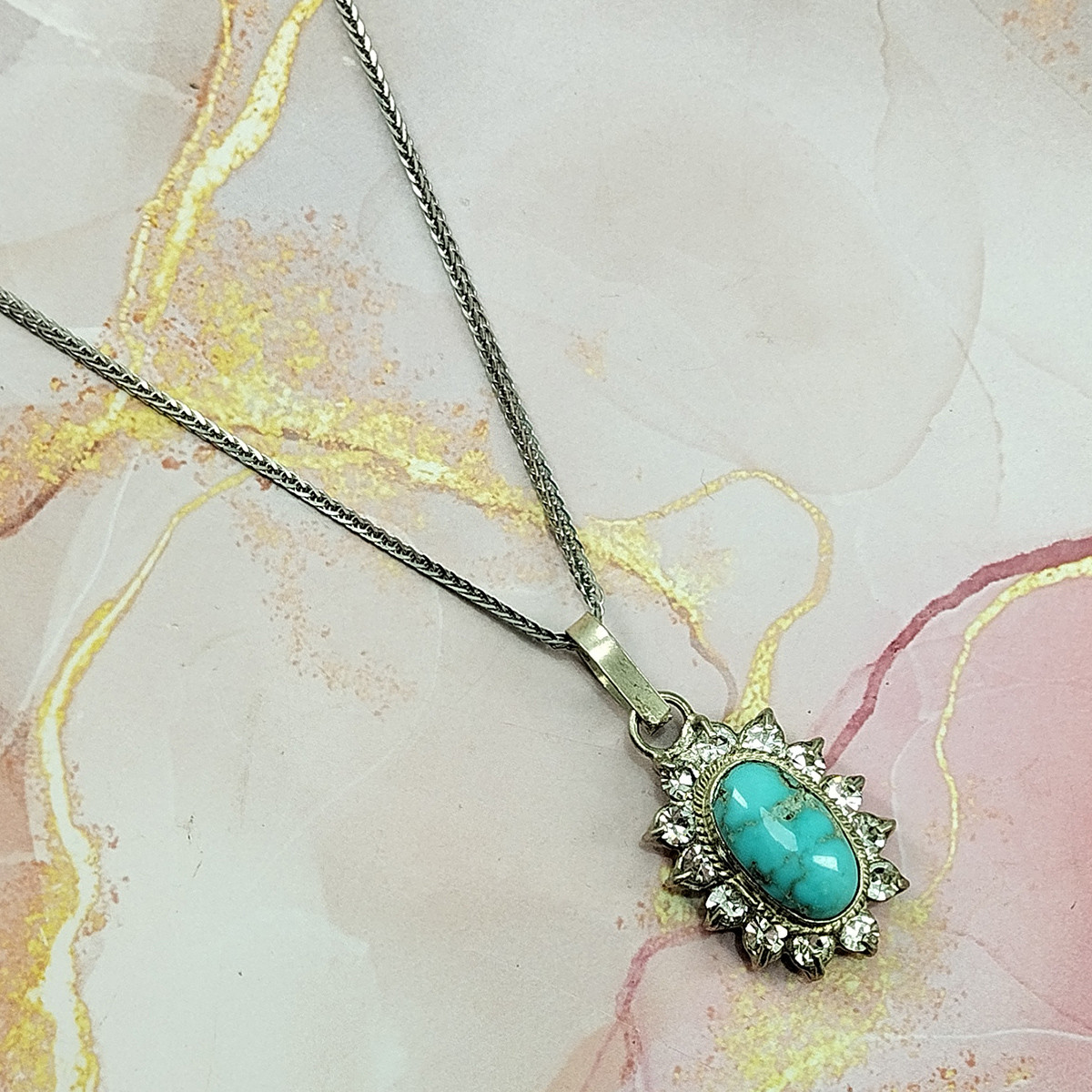 نیم ست نقره زنانه سلین کالا مدل فیروزه کد 115