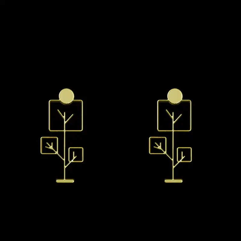 گوشواره طلا 18 عیار زنانه مدوپد مدل درخت کد GA1-15795