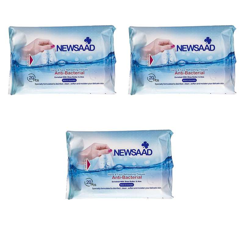 دستمال مرطوب پاک کننده آرایش نیوساد مدل Anti-Bactrial بسته 60 عددی دستمال مرطوب پاک کننده آرایش نیوساد مدل Anti-Bactrial بسته 60 عددی